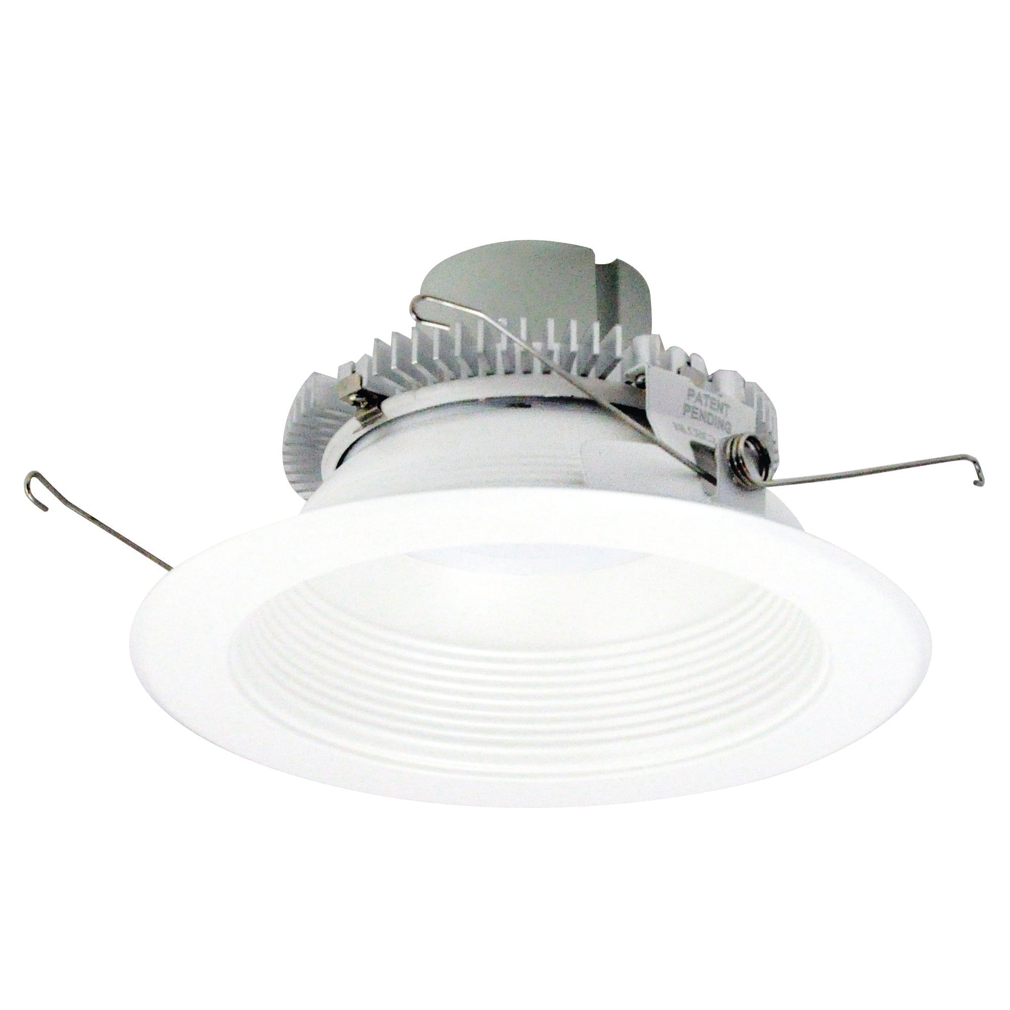 Nora Lighting NLCBC2-65230MPW/AEM 6" Cobalt Click Round Retrofit Baffle Downlight - 750lm - CCT: 3000K - Finish: Matte Powder White Baffle / Matte Powder White Flange - Pre-Wired for Emergency