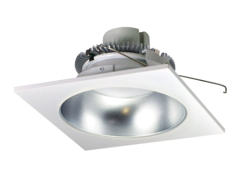Nora Lighting NLCBC2-65335DW/10LE4 6" Cobalt Click LED Retrofit, Square Reflector with Round Aperture, Lumens 1000 lm / Wattage 12W, Color Temperature 3500K, Diffused Clear Reflector / White Flange