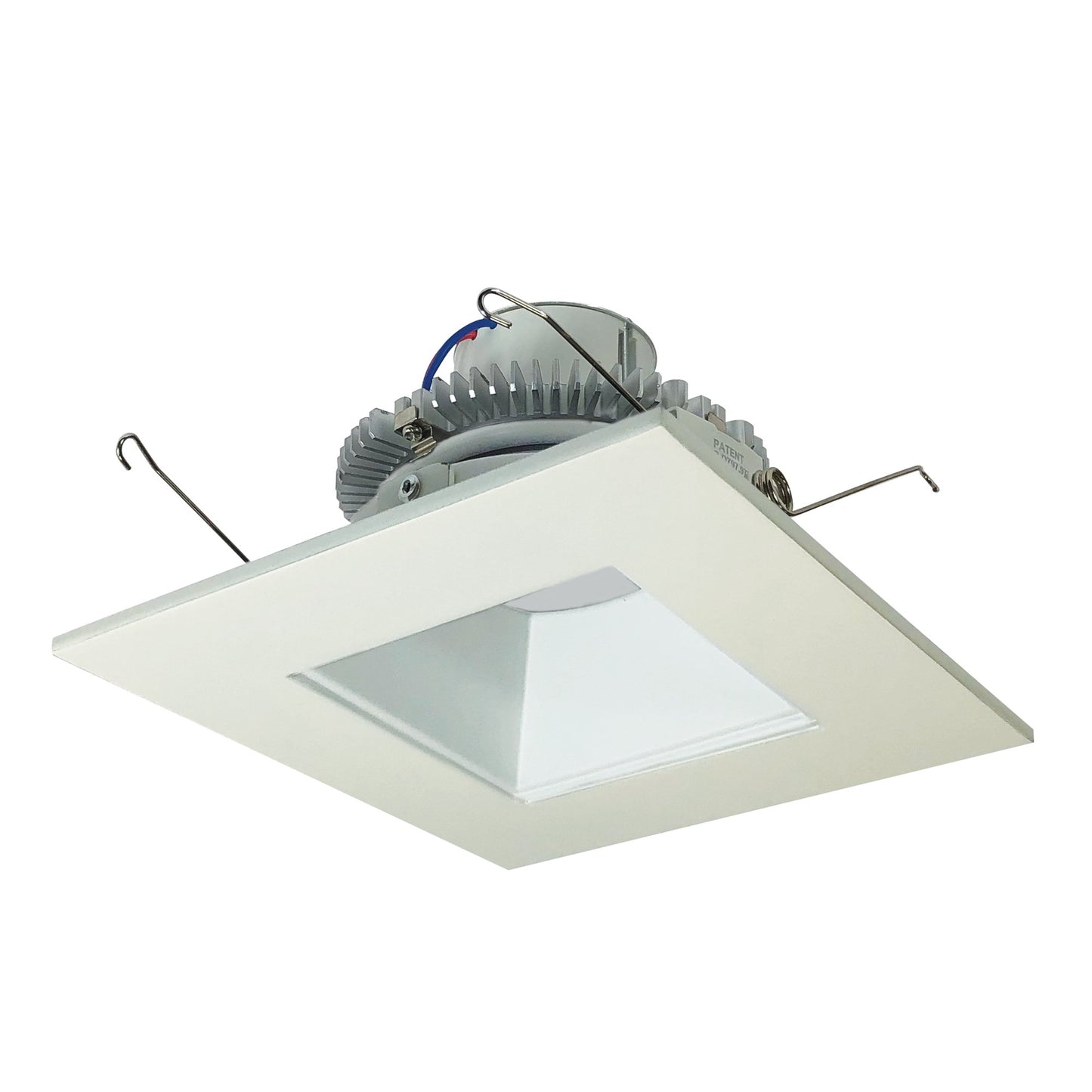 Nora Lighting NLCBC2-65627MPW/10EM 6" Cobalt Click Square Retrofit Reflector with Square Aperture - 1000lm - CCT: 2700K - Finish: Matte Powder White Baffle / Matte Powder White Flange - Pre-Wired for Emergency