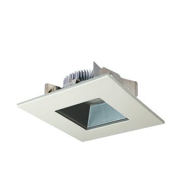 Nora Lighting NLCBS-4561227PW 4"Cobalt Shallow LED Square Reflector Downlight Trim with Square Aperture - CCT: 2700K - Flange Finish: White - Reflector Finish: Pewter