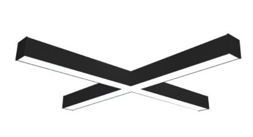 Nora Lighting NLINSW-X334B "X" Shaped L-Line LED Direct Linear w/ Selectable Wattage & CCT, Black Finish