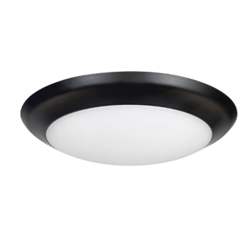 Nora Lighting NLOPAC2-R6509T2430B 6" AC Opal LED Surface Mount - 16.5W - 3000K - 1100lm - Black - 120V