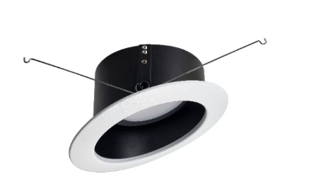 Nora Lighting NLRS-611L1TWB 6" Sloped Led Retrofit Reflector Black Reflector W/ White Flange, Voltage 120V, Multi Color Temperature, Lumens 1200 lm