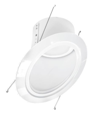 Nora Lighting NLRS-6S12L127W 6" Super Sloped Led Retrofit Baffle White Baffle W/ White Flange, Voltage 120V, Color Temperature 2700K, Lumens 1,200 lm