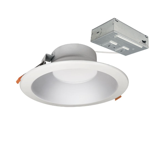 Nora Lighting NLTH-81TW-HZMPWLE4 8" Theia LED Downlight with Selectable CCT, 120-277V 0-10V, Haze/ Matte Powder White Finish