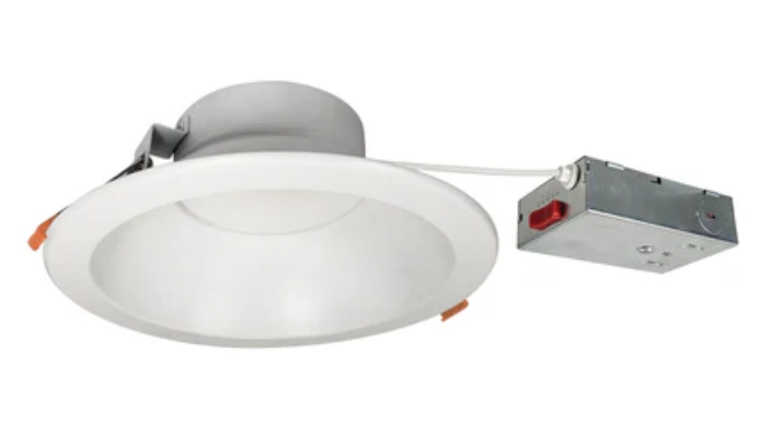 Nora Lighting NLTH-81TW-MPWLE4 - Recessed - 8 Inch Theia LED Downlight with Selectable CCT, 120-277V 0-10V, Matte Powder White Finish