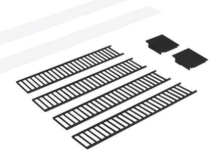 Nora Lighting NLUD-4LOUVBB Louver Accessory Set for NLUD-4334 Black Louver Black End Caps