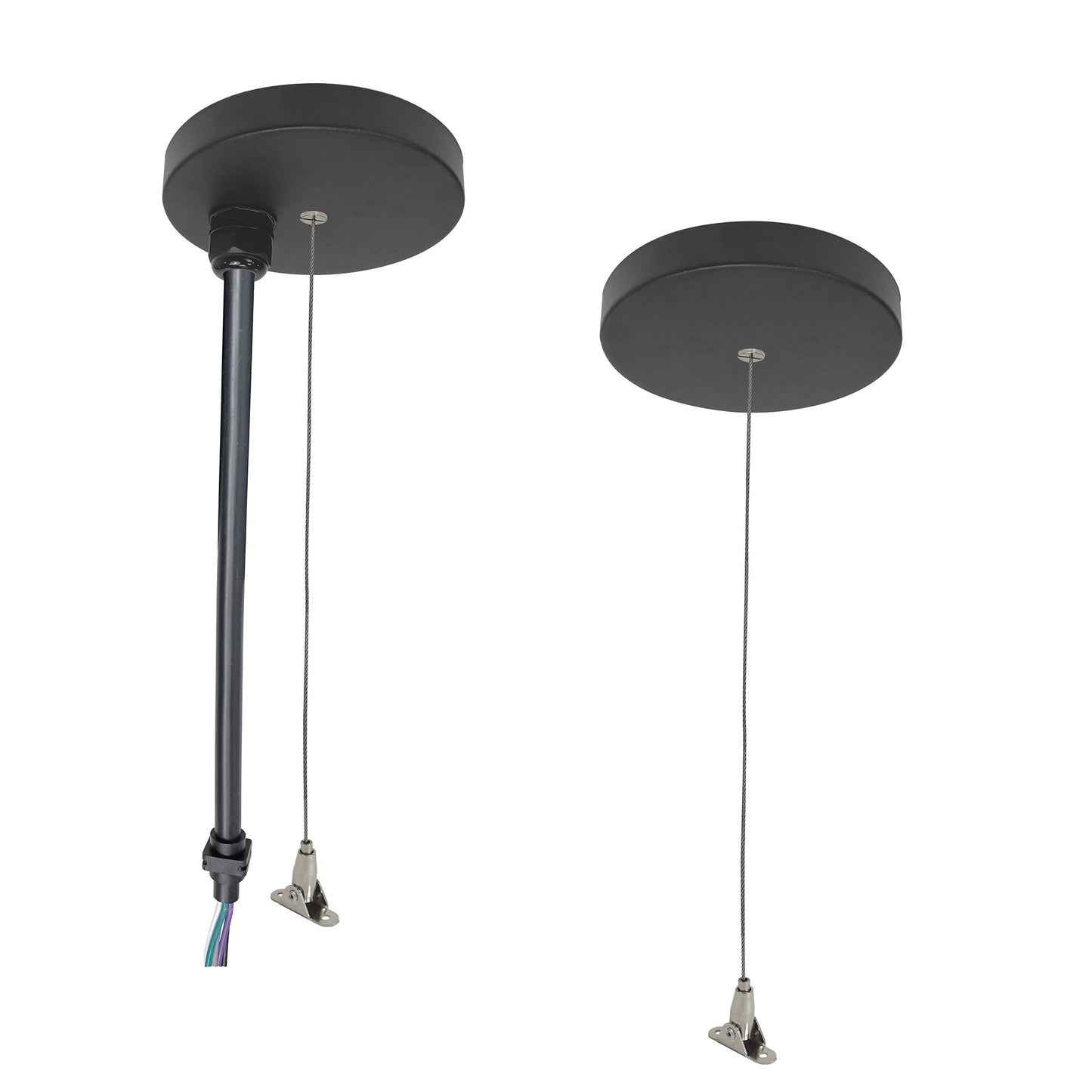 Nora Lighting NLUD-PCCB/6W-20 20' Pendant & Power Mounting Kit for L-Line Indirect / Direct, Wired For EM, Black