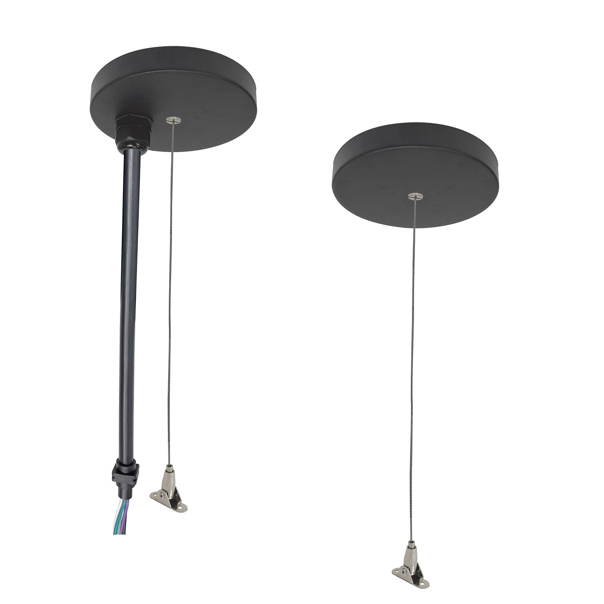 Nora Lighting NLUD-PCCB/6W-20 20' Pendant & Power Mounting Kit for L-Line Indirect / Direct, Wired For EM, Black