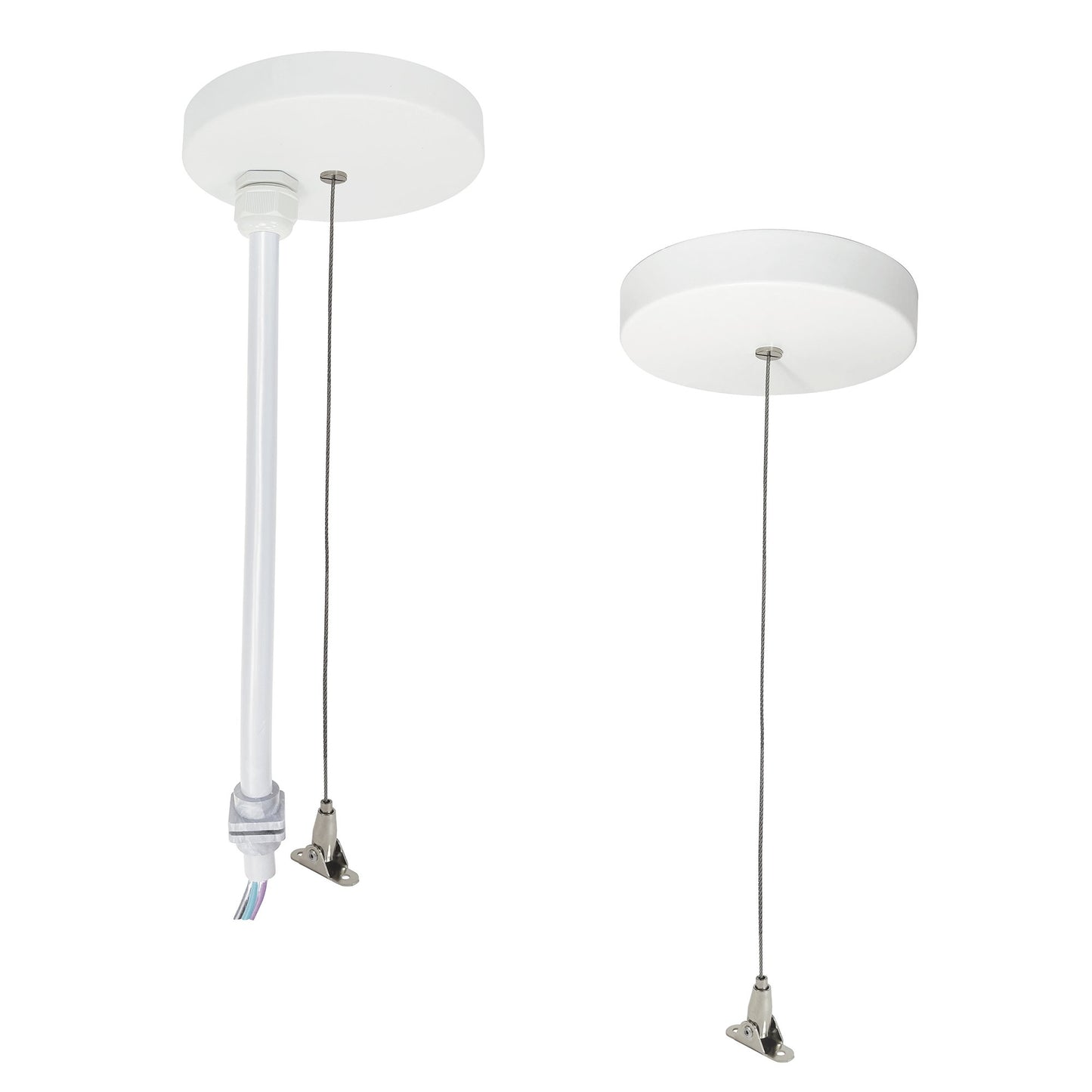 Nora Lighting NLUD-PCCW/6W-20 20' Pendant & Power Mounting Kit for L-Line Indirect / Direct, Wired For EM, White
