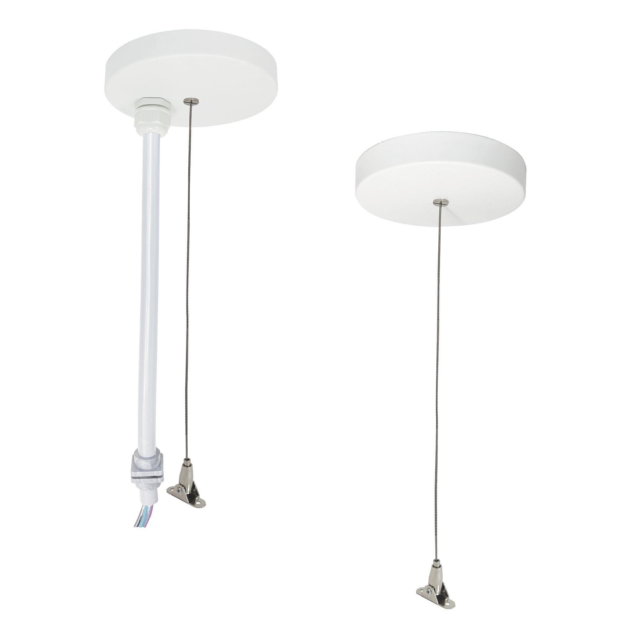 Nora Lighting NLUD-PCCW/6W-20 20' Pendant & Power Mounting Kit for L-Line Indirect / Direct, Wired For EM, White
