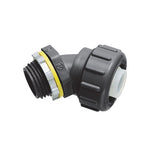 Arlington NMLT4550BL 1/2" PVC Liquid Tight 45 Degree Non-Metallic Connector, Black