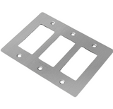 Buster + Punch NPL-07302 3 Gang Metal Wall Plate, Steel Finish