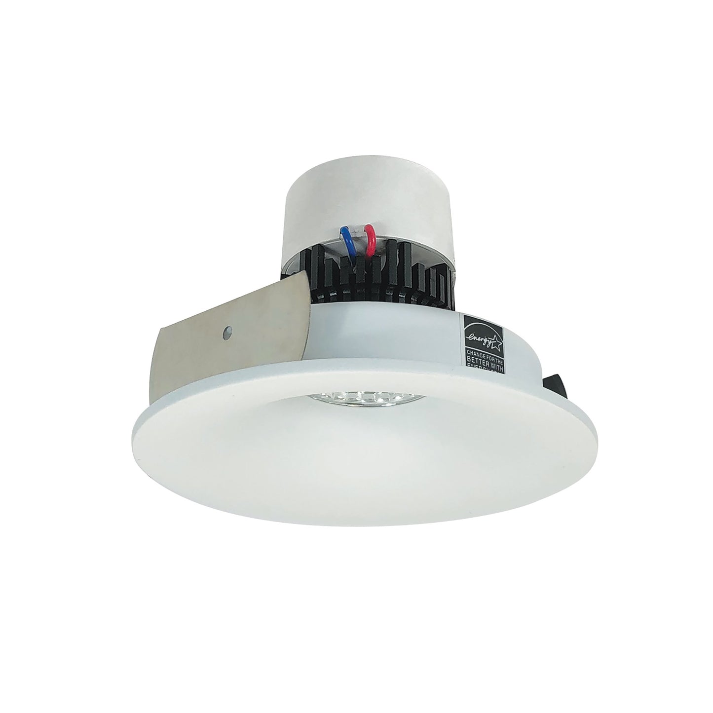 Nora Lighting NPRLV-4RNB30XMPW 4" Pearl 120V LED Round Bullnose Retrofit, 1250 Lumens, 12W, 3000K, 90+ CRI, Beam Spread Options, Dimmable, Matte Powder White Finish