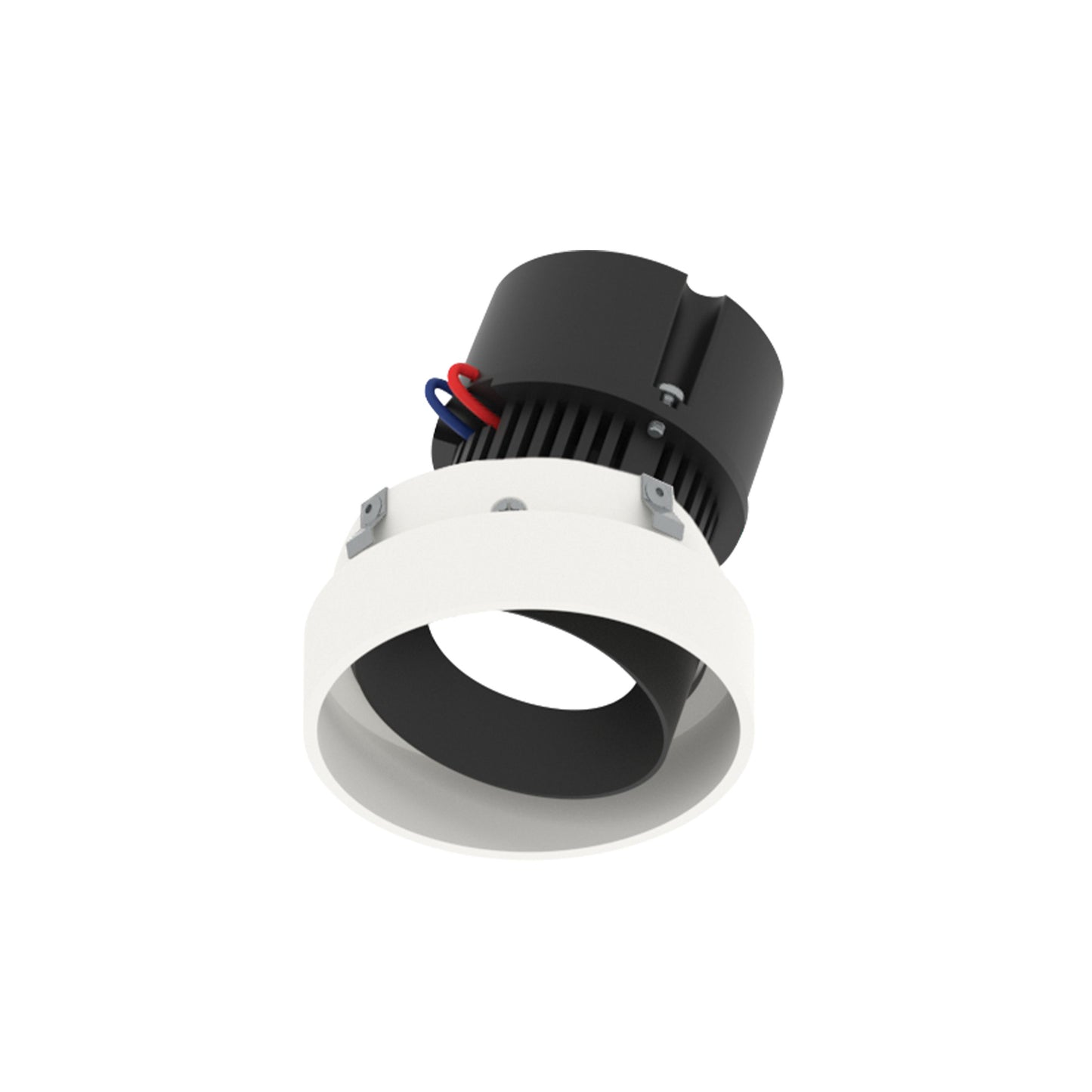 Nora Lighting NPR-4RTLA30XBW 4" Pearl LED Round Trimless Adjustable Retrofit Downlight - Lumens: 1250lm - CCT: 3000K - Finish: Black Adjustable / White Reflector