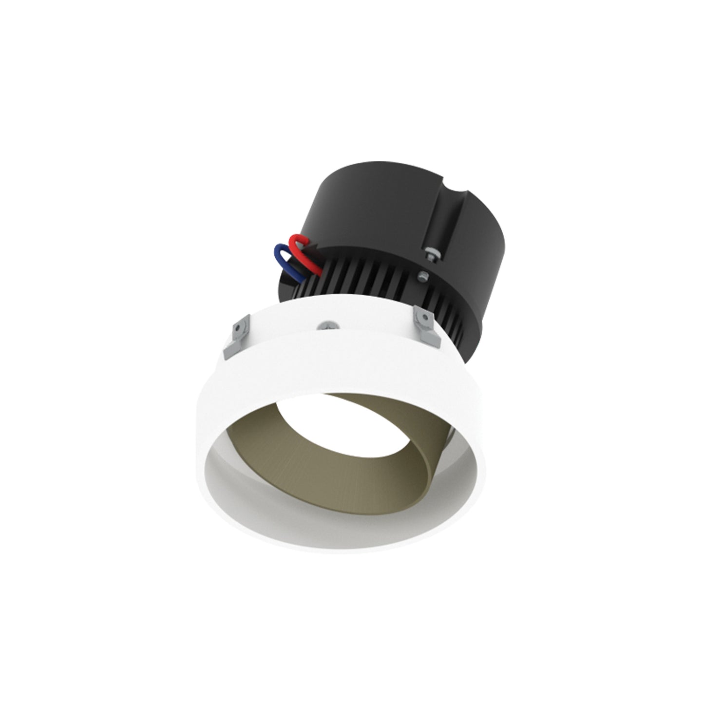 Nora Lighting NPR-4RTLA35XCHMPW 4" Pearl LED Round Trimless Adjustable Retrofit Downlight - Lumens: 1250lm - CCT: 3500K - Finish: Champagne Haze Adjustable / Bright White Reflector