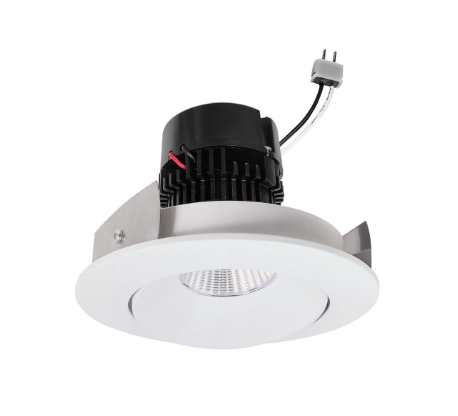 NORA Lighting NPRLV-4RC35XMPW 4" Pearl Low Voltage LED Round Adjustable Cone Retrofit, Lumens / Wattage 1200lm / 11W, Color Temperature 3500K, Matte Powder White Reflector / Matte Powder White Flange
