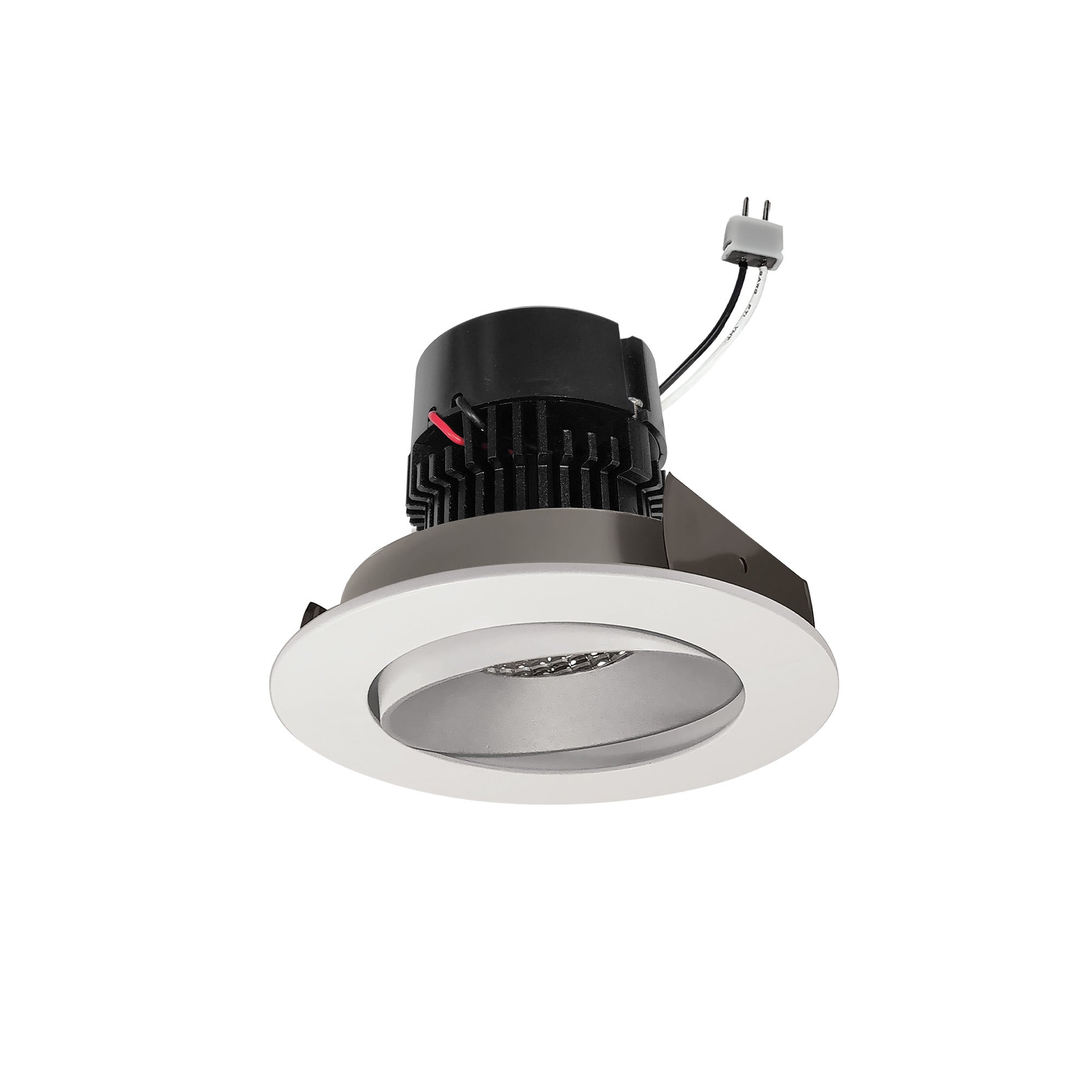 Nora Lighting NPRLV-4RC27XHZMPW4" Pearl 12V LED Round Adjustable Cone Retrofit, 1200 Lumens, 11W, GU5.3 Socket, 2700K, 90+ CRI, Beam Spread Options, Dimmable, Haze / Matte Powder White