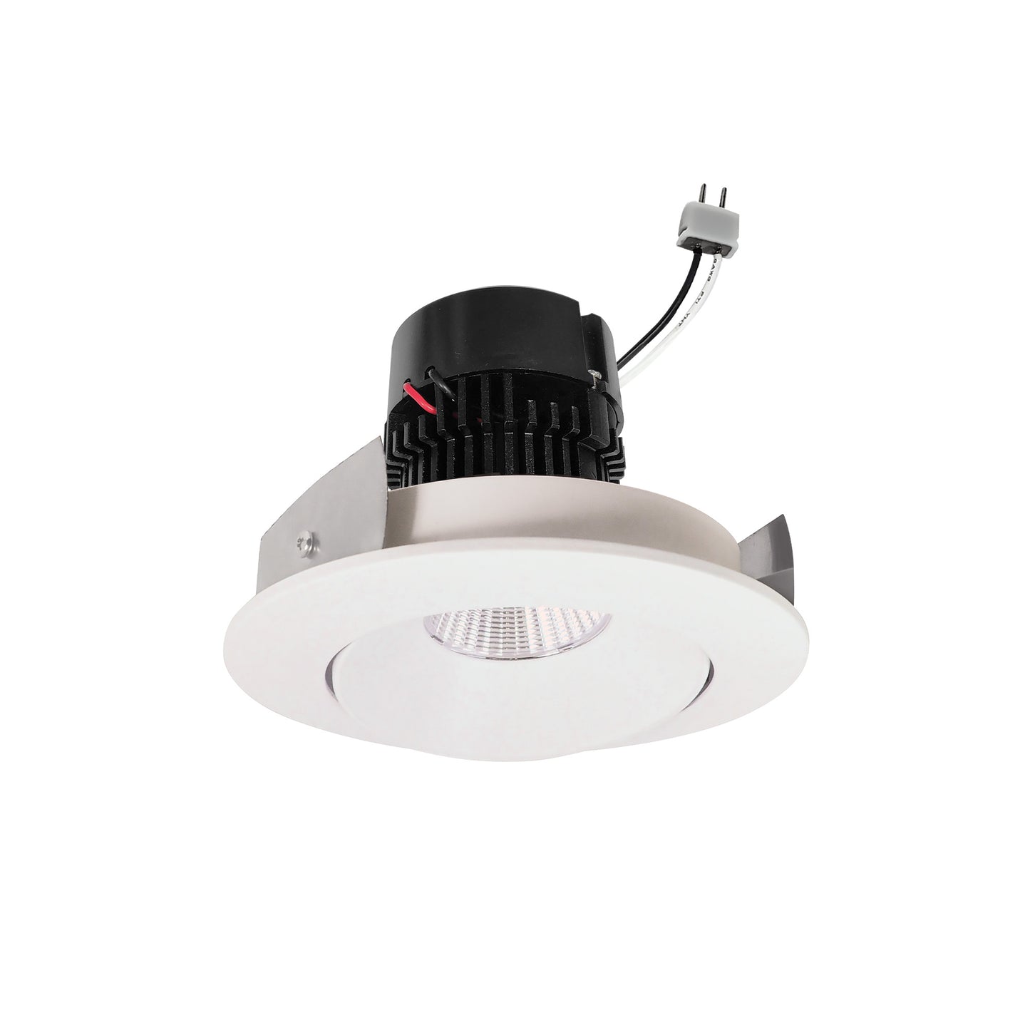 Nora Lighting NPRLV-4RC30XWW " Pearl 12V LED Round Adjustable Cone Retrofit, 1200 Lumens, 11W, GU5.3 Socket, 3000K, 90+ CRI, Beam Spread Options, Dimmable, White / White