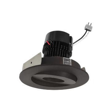 NORA Lighting NPRLV-4RG27XBZ 4" Pearl Low Voltage LED Round Adjustable Gimbal Retrofit, Lumens / Wattage 1050lm / 11W, Color Temperature 2700K, Bronze Finish
