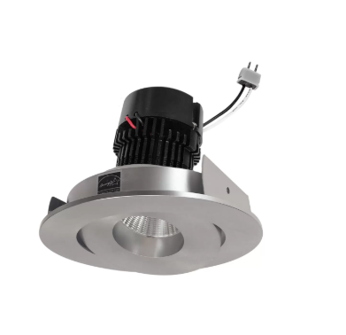 NORA Lighting NPRLV-4RGCDXNN 4" Pearl 12VAC Low Voltage LED Round Adjustable Gimbal Retrofit, Comfort Dim , Natural Metal Finish