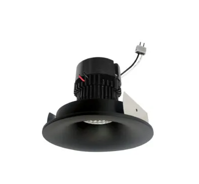 NORA Lighting NPRLV-4RNB27XBB 4" Pearl 12VAC Low Voltage LED Round Bullnose Retrofit, 2700K , Black Finish