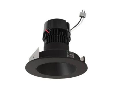 NORA Lighting NPRLV-4RNDC27XBB 4" Pearl Low Voltage LED Round Retrofit Reflector, Lumens 1150lm / Wattage 11W, Color Temperature 2700K, Black Reflector / Black Flange