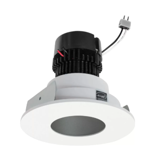 NORA Lighting NPRLV-4RPHCDXHZMPW 4" Pearl Low Voltage LED Round Pinhole Retrofit, Lumens / Wattage 550lm / 11W, Color Temperature Comfort Dim, Haze Pinhole / Matte Powder White Flange