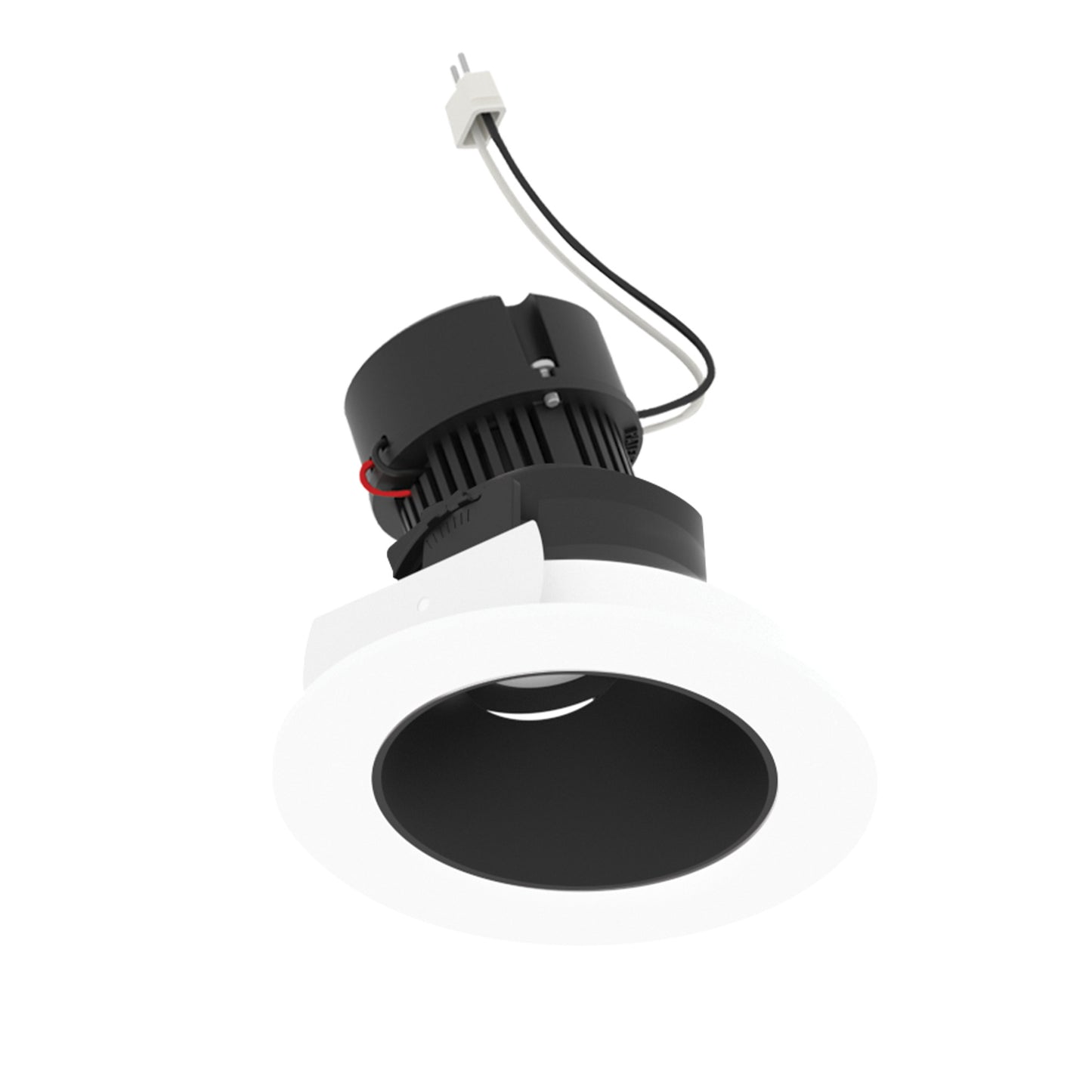 Nora Lighting NPRLV-4RSLA35XBMPW 4" Pearl LED Round Adjustable Slot Retrofit - Lumens: 1050lm - CCT: 3500K - Finish: Black Reflector / Bright White Flange