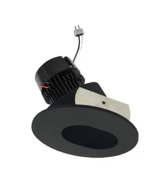 NORA Lighting NPRLV-4RSL30XBB 4" Pearl Low Voltage LED Round Adjustable Slot Aperture Retrofit, Lumens / Wattage 950lm / 11W, Color Temperature 3000K, Black Slot Aperture / Black Flange