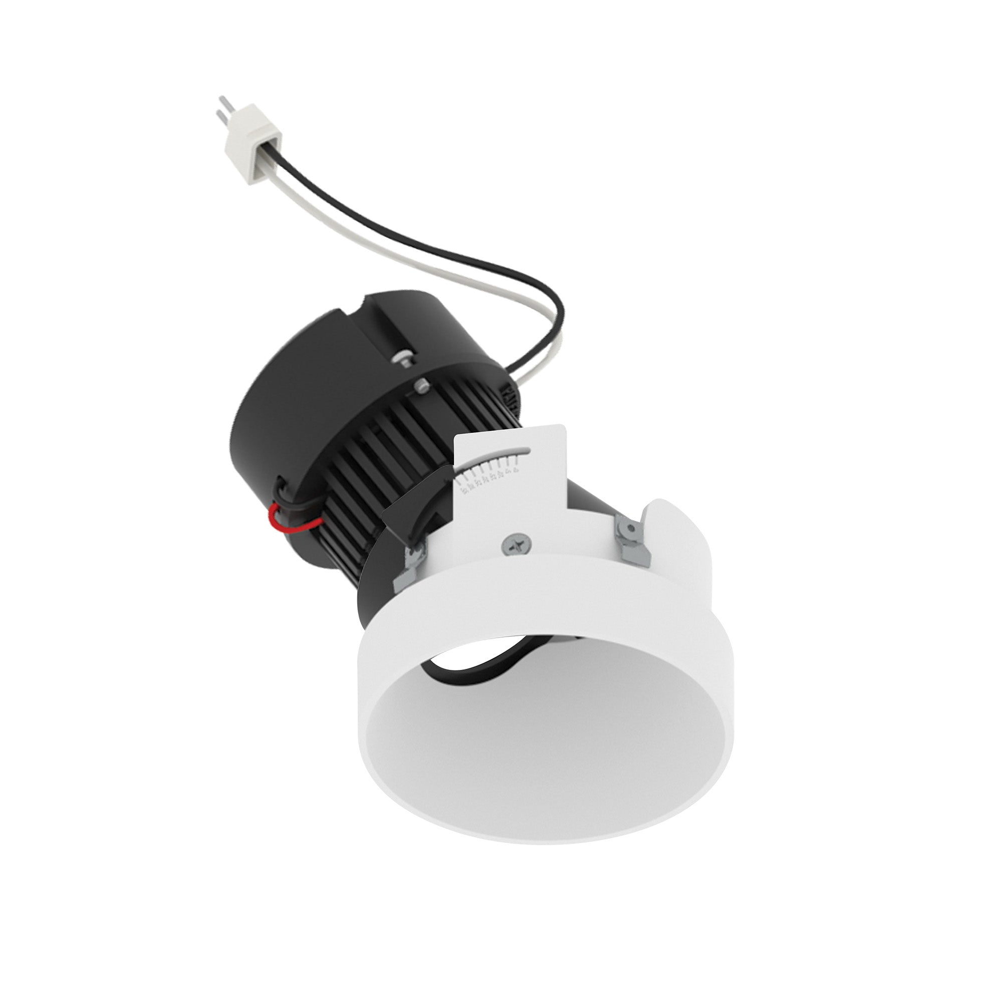 Nora Lighting NPRLV-4RTSLA35XWW 4" Pearl 12V LED Round Trim less Adjustable Slot Retrofit - 1050 lm - CCT: 3500K - 10W - Finish: Warm White
