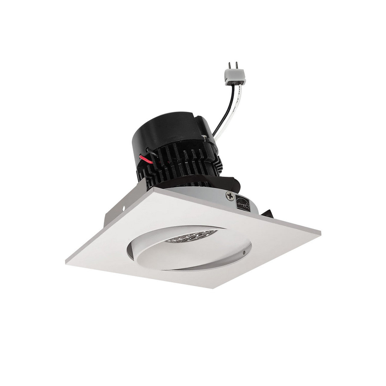 NORA Lighting NPRLV-4SC27XHW 4" Pearl Low Voltage LED Square Adjustable Cone Retrofit, Lumens / Wattage 1200lm / 11W, Color Temperature 2700K, Haze Reflector / White Flange