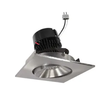 NORA Lighting NPRLV-4SC30XNN 4" Pearl Low Voltage LED Square Adjustable Cone Retrofit, Lumens / Wattage 1200lm / 11W, Color Temperature 3000K, Natural Metal Reflector / Natural Metal Flange