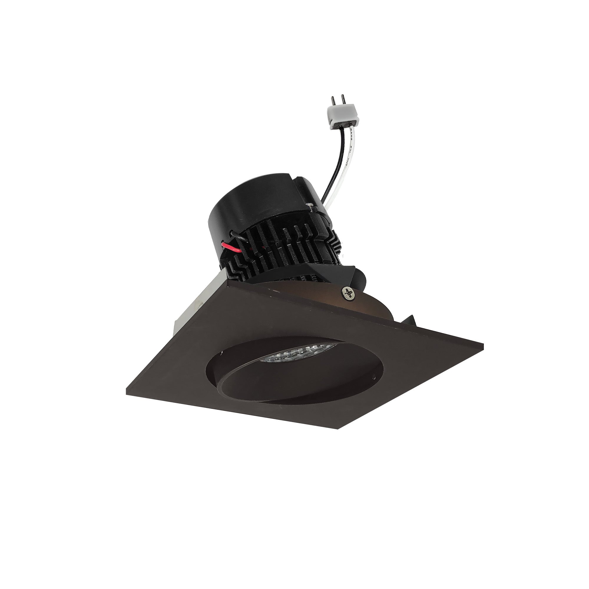 Nora Lighting NPRLV-4SC30XBZ 4" Pearl 12V LED Square Adjustable Cone Retrofit, 1200lm, 11W, 3000K, 90+ CRI, Bronze / Bronze