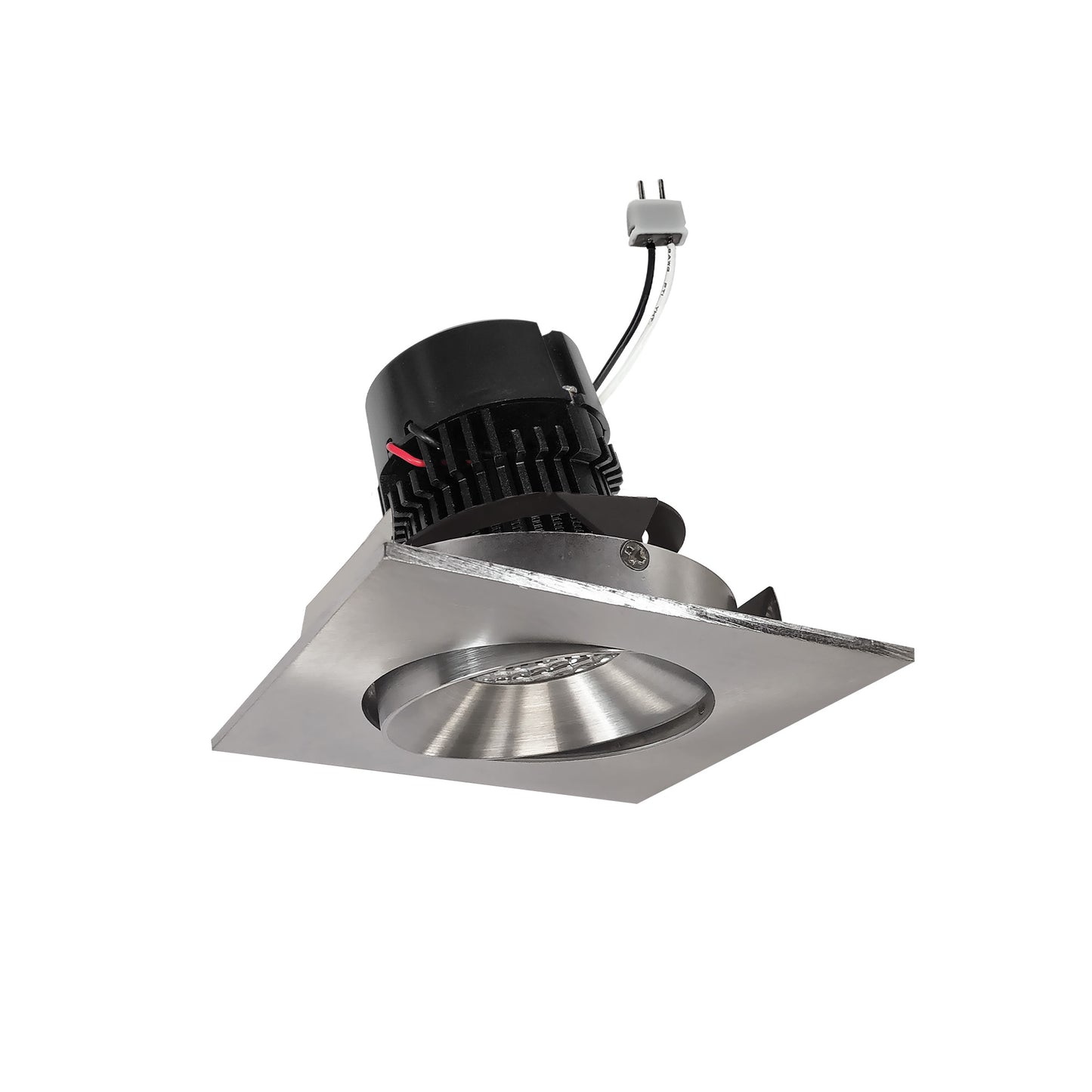 Nora Lighting NPRLV-4SC27XNN 4" Pearl 12V LED Square Adjustable Cone Retrofit, 1200lm, 11W, 2700K, 90+ CRI, Natural Metal / Natural Metal