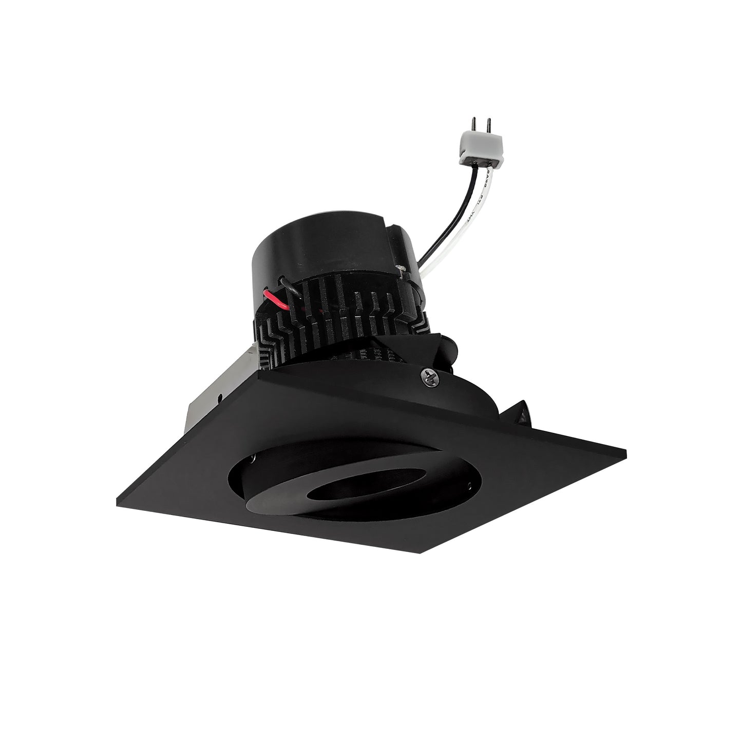 Nora Lighting NPRLV-4SG30XBB 4" Pearl 12VAC Low Voltage LED Square Adjustable Gimbal Retrofit, 11 Watt, 1050 Lumens, 3000K CCT, 90+ CRI, Black