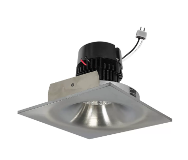 NORA Lighting NPRLV-4SNB35XNN 4" Pearl Low Voltage LED Square Bullnose Retrofit, Lumens 1200 lm / Wattage 11W, Color Temperature 3500K, Natural Metal Finish