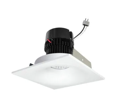 NORA Lighting NPRLV-4SNB40XWW 4" Pearl Low Voltage LED Square Bullnose Retrofit, Lumens 1200 lm / Wattage 11W, Color Temperature 4000K, White Finish