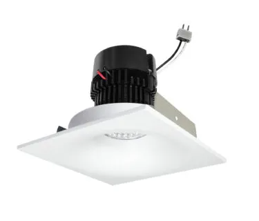 NORA Lighting NPRLV-4SNB27XWW 4" Pearl Low Voltage LED Square Bullnose Retrofit, 1200lm / 11W, Color Temperature 2700K, White Finish