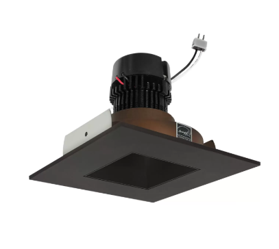 NORA Lighting NPRLV-4SNDSQ27XBZ 4" Pearl Low Voltage LED Square Retrofit Reflector with Square Aperture, Lumens 1100 lm / Wattage 11W, Color Temperature 2700K, Bronze Reflector / Bronze Flange