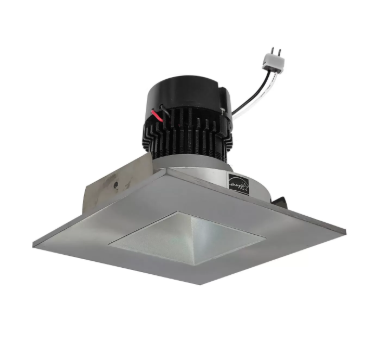 NORA Lighting NPRLV-4SNDSQ27XHN 4" Pearl Low Voltage LED Square Retrofit Reflector with Square Aperture, Lumens 1100 lm / Wattage 11W, Color Temperature 2700K, Haze Reflector / Natural Metal Flange