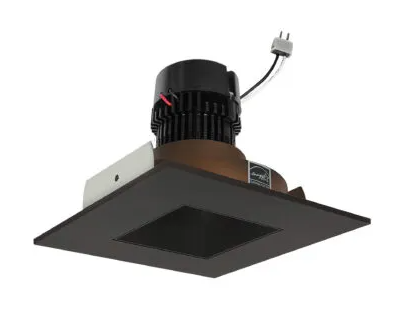 NORA Lighting NPRLV-4SNDSQ30XBZ 4" Pearl Low Voltage LED Square Retrofit Reflector with Square Aperture, 1100lm / 11W, 3000K, Bronze Reflector / Bronze Flange