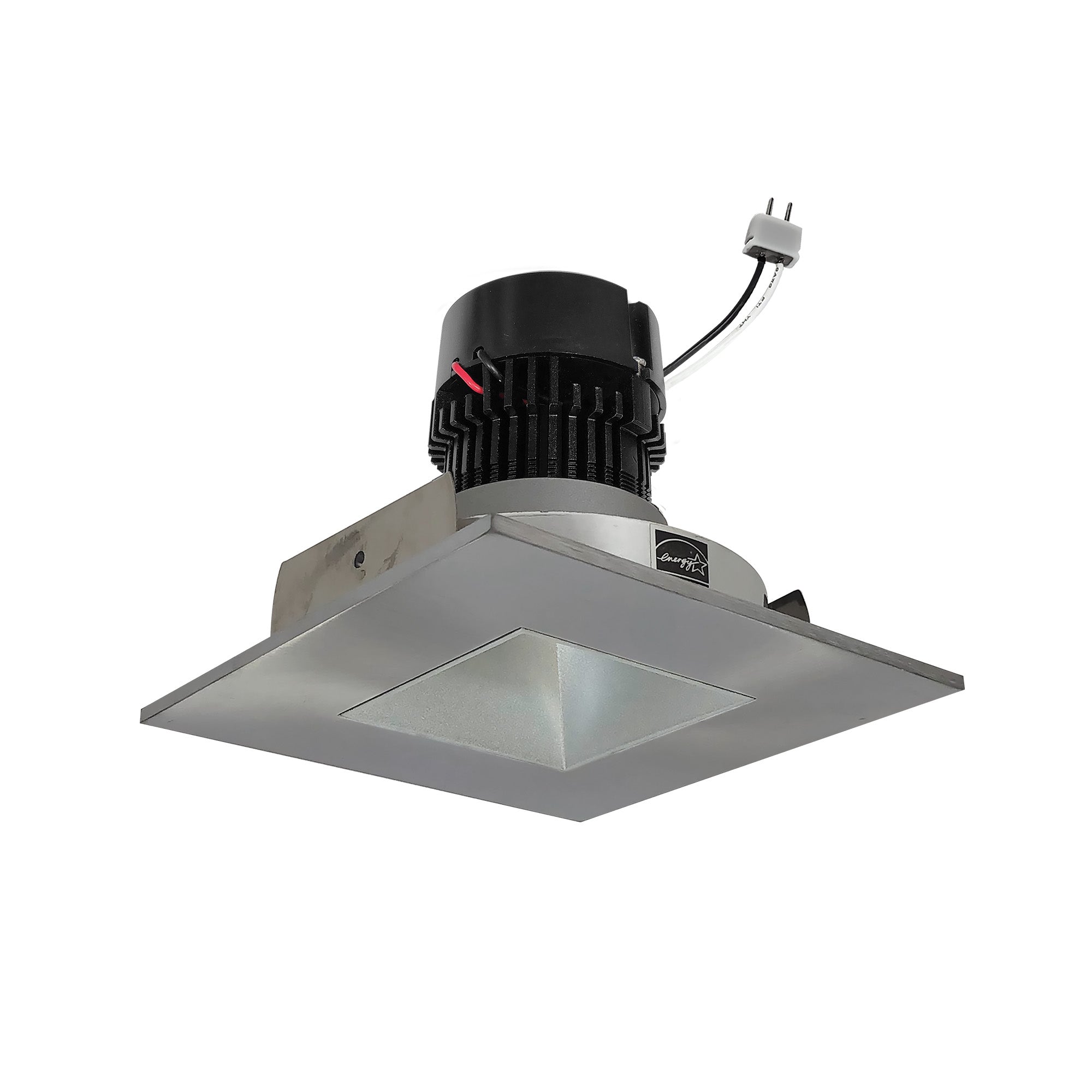 Nora Lighting NPRLV-4SNDSQCDXHN 4" Pearl 12VAC Low Voltage LED Square Retrofit Reflector with Square Aperture, 650lm, 11W, Comfort Dim, 90+ CRI, Haze Reflector Natural Metal Flange