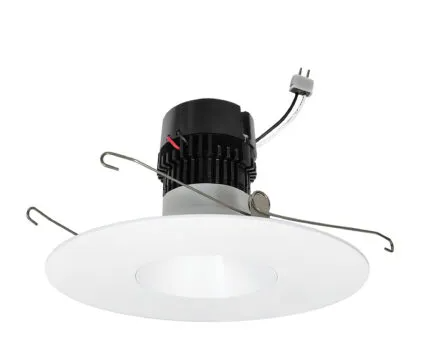 NORA Lighting NPRLV-56RNDC35XWW 5"/6" Pearl Low Voltage LED Round Retrofit Reflector, Lumens 1150lm / Wattage 11W, Color Temperature 3500K, White Reflector / White Flange