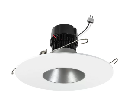 NORA Lighting NPRLV-56RNDC40XHZMPW 5"/6" Pearl Low Voltage LED Round Retrofit Reflector, Lumens 1150lm / Wattage 11W, Color Temperature 4000K, Haze Reflector / Matte Powder White Flange