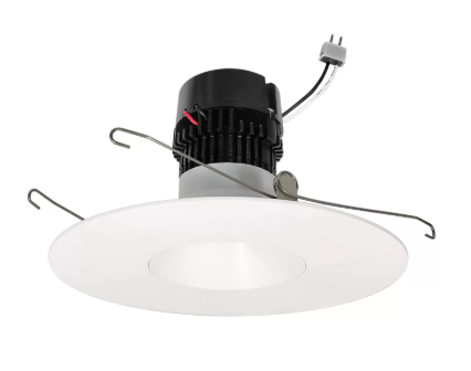 NORA Lighting NPRLV-56RNDC40XWW 5"/6" Pearl Low Voltage LED Round Retrofit Reflector, Lumens 1150lm / Wattage 11W, Color Temperature 4000K, White Reflector / White Flange