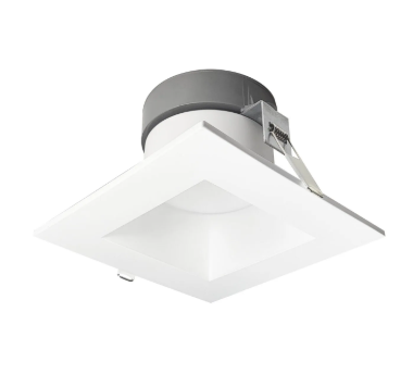 NORA Lighting NQZ2-66TWTW-MPW 6" Quartz Square Can-less LED Downlight with Selectable Lumens & CCT, 120-277V input, Up to 2200lm, Matte Powder White Finish