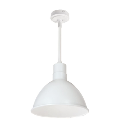 Nora Lighting NRLM-10ST2030WWLE4/96 10" RLM 96" Stem Mounted LED Shade, Lumens 2000 lm, Color Temperature 3000K, Voltage 120V-277V, Dimming 0-10V/Triac/ELV, White Finish