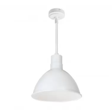 Nora Lighting NRLM-10ST3040WWLE4/96 10" RLM 96" Stem Mounted LED Shade, Lumens 3000 lm, Color Temperature 4000K, Voltage 120V-277V, Dimming 0-10V/Triac/ELV, White Finish