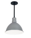 Nora Lighting NRLM-10ST2040GMWLE4/12 10" RLM LED Shade W/12" Stem, CCT 40K, Gun Metal Outer / White Inner Finish